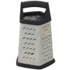 Winco GT-401, 5-Sided Grater with Black Soft Grip Handle and Anti Slip Feet