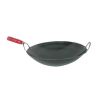 Thunder Group IRWC007, 16x4.5-inch Steel Wok, with 4.875-inch Wooden Handle, EA