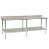 L&J B5SS24108, 24x108-Inch All Stainless Steel Work Table with Backsplash and Undershelf