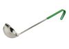 Winco LDCN-6, 6 Oz 12-Inch One Piece Stainless Steel Soup Ladle w/Coated Handle, Green, NSF