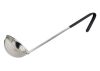 Winco LDCN-8K, 8 Oz 12-Inch One Piece Stainless Steel Soup Ladle w/Coated Handle, Black, NSF
