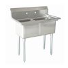 L&J LJ1216-2 12x16-inch Stainless Steel 2-Compartment Sink