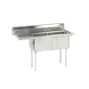 L&J LJ1824-2L 18x24-inch Stainless Steel 2-Compartment Sink with Left Drainboard