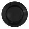 C.A.C. LV-9-BLK, 9.75-Inch Black Stoneware Plate with Rolled Edge, 2 DZ/CS