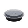 SafePro MC718, 16 Oz. Round Microwavable Containers Combo, Black Bottom, 150/CS