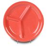 Yanco MS-710RD 10-Inch Milestone Melamine Round Orange Red 3-Compartment Plate, 24/CS