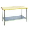 Eagle Group MT3060B, 30x60-Inch Hardwood Baker's Table with Flat Top, Galvanized Legs and Adjustable Undershelf, NSF, KCL