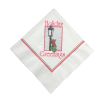 CLOSEOUT - 10x10-Inch 2 Ply White Beverage Napkin with Holiday Greetings Print, 1000/CS