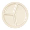 Thunder Group NS702T 10 Inch Western Nustone Tan Melamine Round Beige 3 Compartment Plate, DZ