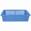 Thunder Group PLFB001B, 21 3/4x17-Inch Plastic Rectangular Colander without Handles, Blue