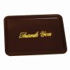 Thunder Group PLPT046BR, 4.5x6.5-Inch Plastic Tip Tray Gold Imprinted, Brown, 12/CS