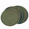Thunder Group PLST1100BR, 11-Inch Polypropylene Rubber Lined Round Serving Tray, Brown
