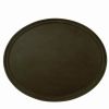 Thunder Group PLST2700BR, 22x27-Inch Polypropylene Rubber Lined Oval Serving Tray, Brown