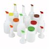 Winco PPB-2MX, 2-Quart Liquor and Juice Multi Pour Set with Assorted Color Spouts and Lids, 12/ST