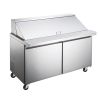 Omcan PT-CN-1537-HC, 60-inch 2 Doors Stainless Steel Mega Refrigerated Prep Table