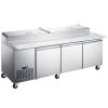 Omcan PT-CN-2337-HC, 92-inch 3 Doors Stainless Steel Refrigerated Pizza Prep Table