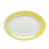 C.A.C. R-13-Y, 11.5-Inch Stoneware Yellow Oval Platter with Rolled Edge, DZ
