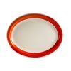 C.A.C. R-14NR-R, 13.5-Inch Stoneware Red Oval Platter with Narrow Rim, DZ