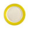 C.A.C. R-21-Y, 12-Inch Stoneware Yellow Plate with Rolled Edge, DZ