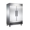 Omcan RE-CN-0041E-HC, 54-inch 2 Solid Doors Stainless Steel Refrigerator, 47 Cu.Ft