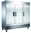 Omcan RE-CN-0067-HC, 81-inch 3 Solid Doors Stainless Steel Reach-In Refrigerator, 72 Cu.Ft
