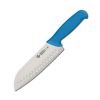 Ambrogio Sanelli SC50018L, 7-Inch Blade Stainless Steel Santoku Knife with Granton Blade, Blue