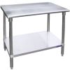L&J SG14108, 14x108-Inch Stainless Steel Work Table with Galvanized Undershelf