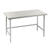 L&J SG1448-RCB 14x48-inch Stainless Steel Work Table with Cross Bar and Galvanized Legs
