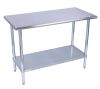 L&J SG2430 24x30-inch Stainless Steel Work Table with Galvanized Undershelf
