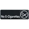 Winco SGN-335, 9x3-inch 'No E-Cigarettes' Black Information Sign