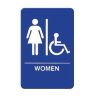 Winco SGNB-651B, 6x9-inch 'Women/Accessible' Braille Information Sign
