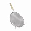 Thunder Group SLSTN3210, 10-Inch Double Fine Mesh Strainer with Wooden Handle, Nickel-Plated Steel