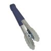 Thunder Group SLTG812B, 12-Inch 1-Piece Stainless Steel Utility Tong, Scallop Grip, Coated Handle, Blue