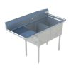 Sapphire SMS-2-2424L, 24x24-Inch 2-Compartment Stainless Steel Sink with Left Drainboard