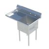 Sapphire SMS-2020L, 20x20-Inch 1-Compartment Stainless Steel Sink with Left Drainboard