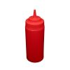 C.A.C. SQBT-W-16R, 16 Oz Plastic Red Wide-Mouth Squeeze Bottle, 6/PK