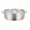Winco SSLB-30, 30-Quart 5.9-Inch High 19.7-Inch Diameter Stainless Steel Brazier Pan with Lid, NSF