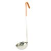 C.A.C. SSLD-80OR, 8 Oz Stainless Steel One-Piece Ladle with Orange Handle
