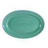 C.A.C. TG-14-G, 13.62-Inch Porcelain Green Oval Platter, DZ
