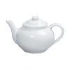 Yanco TP-3 40 Oz 8.5x5.5x4.75-Inch Porcelain White Tea Pot with Raised Lid, DZ