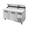 True TPP-AT-67-HC, 67.38-Inch 2 Door Counter Height Refrigerated Pizza Prep Table