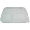 World Centric TRL-CS-BB, Clear PLA Lined Lids for 5-Compartment Bento Boxes, 300/CS