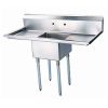 Turbo Air TSB-1-D2, 24 x 24 x 14-inch One Compartment Sink, Stainless Steel