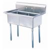 Turbo Air TSB-2-N, 24 x 24 x 14-inch Two Compartment Sink, No Drain Board, Stainless Steel