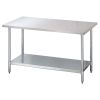 Turbo Air TSW-2460-S, 60-inch Stainless Steel Work Table with Galvanized Shelf