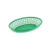 C.A.C. TTFB-09GN, 9.25-inch Plastic Oval Green Fast Food Basket, DZ