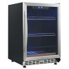 Eurodib USF54BC, Single Zone Stainless Steel Black Wine Cabinet, 10 Bottles and 110 Cans, 100W