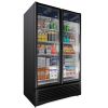 Omcan VRD37-HC-BW, 47-inch 2 Swing Doors Black Merchandising Refrigerator, 37 Cu.Ft