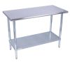 KCS WG-1836, 18x36-Inch Stainless Steel Work Table with Galvanized Undershelf