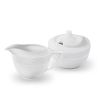 Wilmax WL-880112, Julia Collection Classic White Porcelain 11 oz. Sugar Bowl and 9 oz. Creamer Set for Coffee and Tea, 24 Sets (Discontinued)